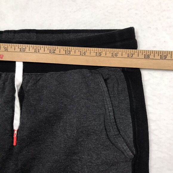 PSYCHO BUNNY Sweat Short Men L 34-36 Gray Black 3 Pocket Drawstring Luxury Sport - Picture 11 of 16